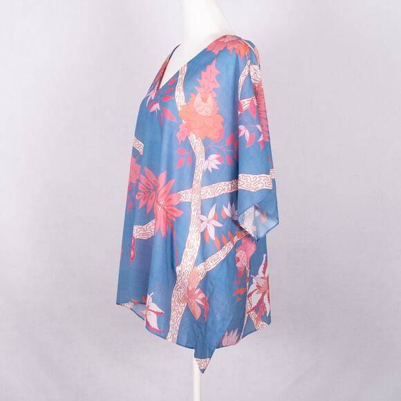 Haley and the Hound Women's Kimono Top LARGE Colorful Tropical Beach Kaftan Boho - Picture 3 of 6